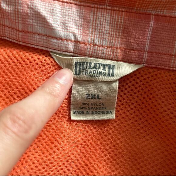 Duluth Trading Co DuluthFlex Sidewinder Long Sleeve Shirt Orange  Plus Size 2XL - Picture 8 of 9
